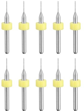 uxcell Punte per trapano PCB da 0,55 mm in carburo di tungsteno, strumento rotativo per gioielli, incisione CNC, circuito stampato, micro punte da trapano 1/8 di pollice, 10 pezzi