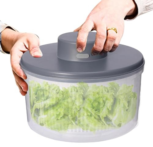 Setauoo Mélangeur électrique à Drainage Rapide, séchoir à Salade et légumes,Essoreuses à Salade Grande Capacité 3L | Mélangeur électrique, sèche-Salade, Chargement USB, Compact, Facile à Utiliser,