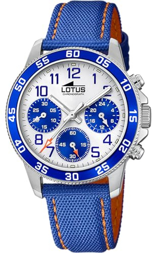 LOTUS Reloj Niño Analógico de Acero Inoxidable y Cuero | Movimiento de Cuarzo, Reloj Infantil, Cristal Mineral Alta Resistencia, Resistente al Agua 5 ATM 18581/7