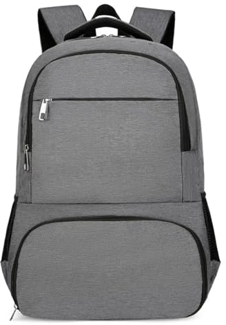 CINGHI LUSSO Zaino PC Portatile, Zaino da Viaggio con Borsa Termica Porta Pranzo con Porta USB, Laptop Zaino Lavoro Donna Uomo per Campeggio Viaggio - Grigio scuro