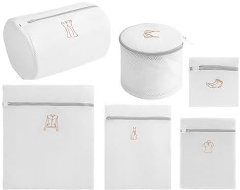 4/6 x Netz-Wäschesäcke, dicke Wäschesäcke mit Stickerei-Klassifizierung, wiederverwendbares Netz-Waschbeutel-Set, starke Wasserdurchlässigkeit, schützt Kleidung vor Verformung, 6 Stück