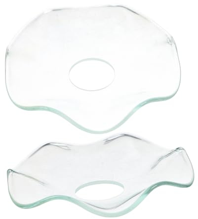 Hemobllo Wachsauffangschale für Kerzen 2 Stück aus Glas für Spitzkerzen | Geriffelte Form, Transparent, für Kerzenständer, Dekorativ für Büro und Deko