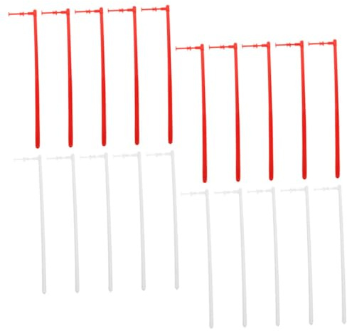 ifundom 20pcs Pvc Pinwheel Sticks and Windmill Rods Set, Red and White Plastic Diy Windmill Accessories for Garden Craft and Handheld Outdoor Use
