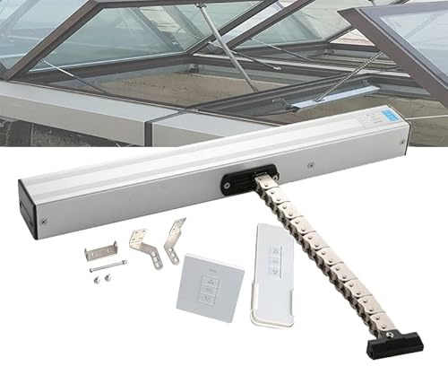 XSDAJSD Apriporta Automatico per finestre, Corsa 300 mm-1000 mm, attuatore Elettrico a Catena con Interruttore a Parete e Telecomando, per lucernari, Serre e sfiati sul Tetto