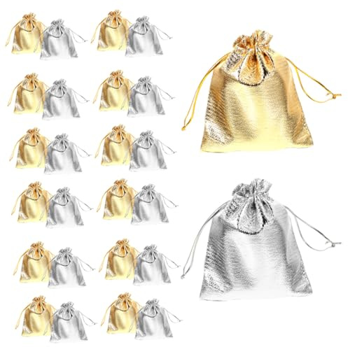 COLLBATH Paquet à Bijoux Protection Rayures 40pcs en Tissu Cordon 40 Pochettes Présent Élégantes pour Organiser Bijoux et Cosmétiques Voyage