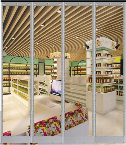 HynJGih Cortina de Tiras de PVC, Cortina de Puerta de Tiras de plástico Transparente for Mantener el Calor, Tiras de Vinilo Impermeables for Tienda de hogar de fábrica(0.4x2m)