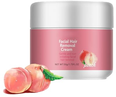 Facial Hair Removal Cream for Women, Pfirsich- Gesichtscreme zur Haarentfernung für Oberlippe und Kinn, Sanfter und Nicht Reizender Gesichtshaarentferner für Empfindliche Haut (50ml, 1pc)