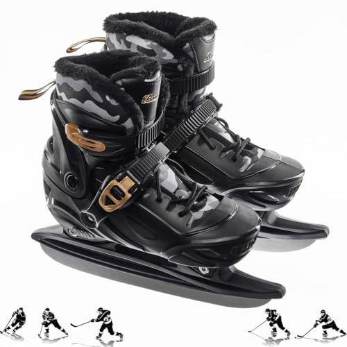 XIUWOUG Schlittschuhe Verstellbar für Kinder Herren und Damen, Ice Skates Größen 30 bis 45, Schicke Eislaufschuhe mit Schnellverschluss für Sicheren Halt, Einfach an- und auszuziehen