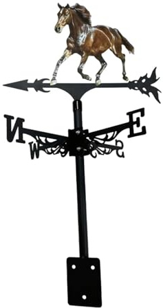 perfk Veleta de Metal con Forma de Caballo, diseño Retro, Adorno de Hierro Forjado para jardín, terraza, Patio o Exterior, Style C