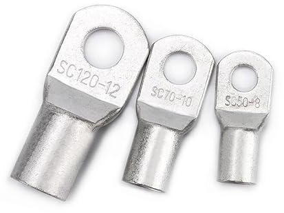 MNUPL 5pcs SC-6 10 16 25 35 50 70 95 Wire Nose Copper Terminals Battery Cable Lugs 6-95mm2 Screw Hole M6 M8 M10 M12(SC35-8(35mm2-M8),5pcs)