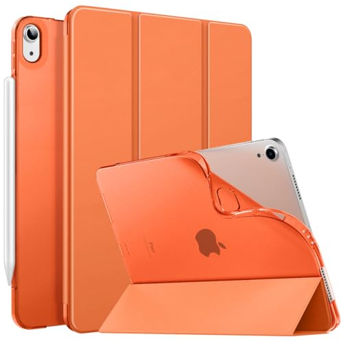 MoKo Coque pour iPad Air 11 M4/M3/M2 (2026/2025/2024), Orange Étoilée | Translucide Coque Folio Intelligente de Protection Légère avec Dos en TPU Souple avec Réveil/Sommeil Auto Support Touch ID