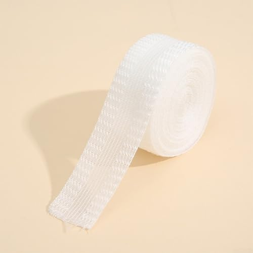 Linnkyfloa Adjustable Hem Tape for Trousers and Cuffs - 1m Length, 2.5cm Width, Polyester Fabric with Safe - Reusable Iron-On Trouser Length Alteration(White)
