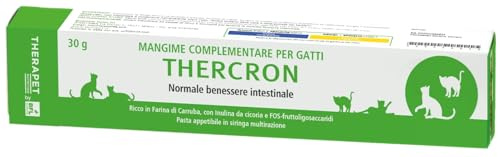 THERCRON GATTO Pasta Intestinale per Gatti – Supporto Benessere Intestinale – Con Prebiotici e Fibre – Alta Appetibilità – Siringa Dosatrice 30 g