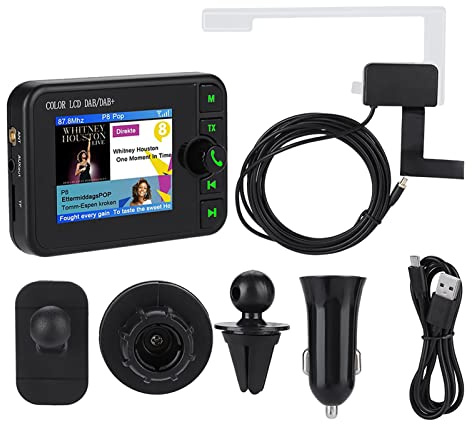 Cryfokt Radio Dab para Automóvil con Pantalla LCD en Color de 2,4 Pulgadas, Radio FM Dab Digital de 87,5 a 108 MHz con Llamadas Manos Libres Bluetooth y Soporte para Tarjeta de Me