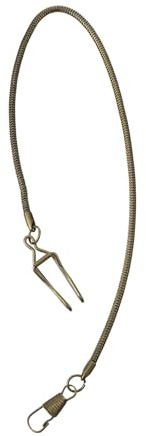 BESTOMZ Vintage Uhrenkette aus Metall mit Karabinerverschluss 37cm Lange Taschenuhrkette für Weste Multifunktional zum Sammeln und Formellen Anzug