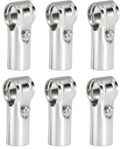 Lot de 6 Connecteur pour Tube 25 mm,Raccord en T en Acier Inoxydable | Connecteur de Serrage pour Tuyaux,Collier de Raccordement,Connecteur en T Pour Clôture,Grillage,Tube Rond,Avec Vis et écrous