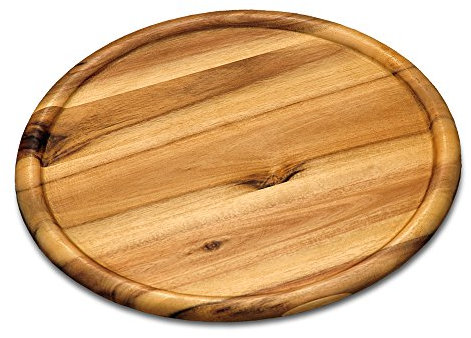 Kesper 28462 Plato de Pizza de Acacia, Madera, marrón, 32 x 32 x 5 cm