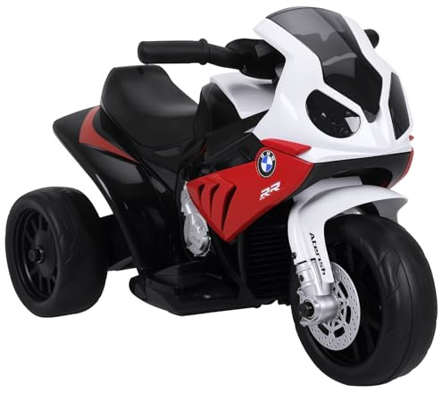 HOMCOM BMW S1000RR 6V Elektromotorrad mit Scheinwerfer mit Musik Rot | Elektro Motorrad Kinder, Kindermotorrad, 2,5 km/h, für Kinder 18-36 Monaten