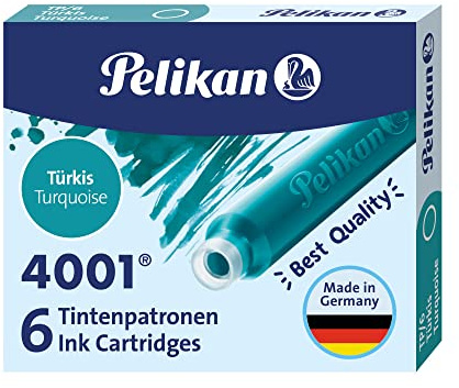 Pelikan Cartucce d'inchiostro per penne stilografiche | 6 pezzi | Cartucce corte sostituibili | Sostituzione dell'inchiostro | Colore chiaro durevole | Calligrafia scrittura a mano per scuola ufficio