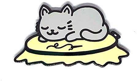 Sleepy Kitty on Embroidery Hoop Enamel Needle Minder