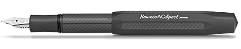 Kaweco AC SPORT Fountain Pen Black Füllfederhalter Aluminium Schwarz, Strichstärke F, Größe: 13cm, 10002278