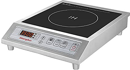 Abangdun 3500W Commercial Induction Cooktop, 208-240V Commercial Induction Burner, Countertop Induction Range & Induction Cooker, Stainless Steel Electric Hot Plate with 9.25-Inch Copper Coil