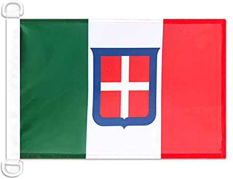BANDERA NAUTICA de ESTADO DEL REINO DE ITALIA 1861-1946 45x30cm - Pabellón de conveniencia ITALIANA REAL 30 x 45 cm anillos - AZ FLAG | Uso exterior y náutico Enseña náutica italiana real Regno d'italia 1861-1946 con anillas de plástico poliéster de malla