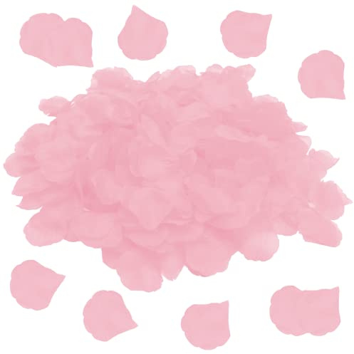 OWLKELA 1200 Pcs Artificial Rose Petals, Pink | Faux Rose Petals Fade Resistant，Realistic Artificial, for Wedding, Valentine's Day, Birthday, Party & Romantic Decoration