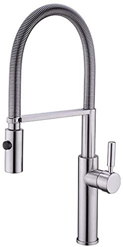 Samnuerly Moderne Küche Mischbatterie Dual Auslauf Badezimmer Küche Zughahn Alle Kupfer heißes und kaltes Wasser Waschbecken Wasserhahn Doppelwaschbecken Wasserhahn (C