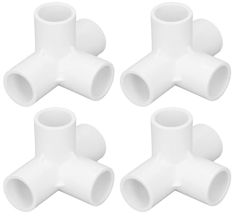 10 Stück 4-Wege PVC Fittings 25 mm – Robuste Rohrverbinder für Möbelbau und Stative, ideal mit Winkelverbindung für industrielle Anwendungen