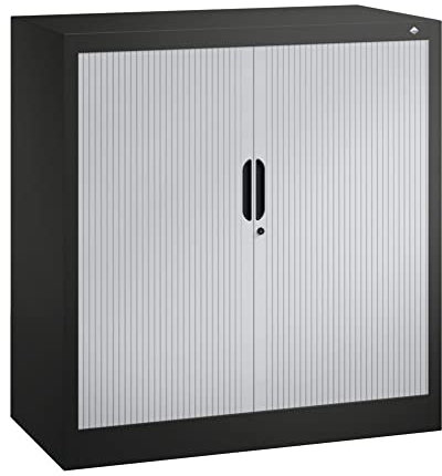 DENIOS C+P Rollladenschrank Omnispace, als Sideboard, 1000 x 420 x 1030 mm, Schwarzgrau/lichtgrau