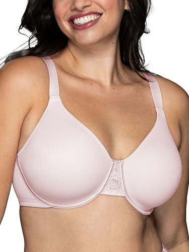 Vanity Fair Women's Beauty Back Smoothing Bra, Minimizes Bust Line up to 1.5, Non Padded Cups up to H, Sheer Quartz, 36DDD
