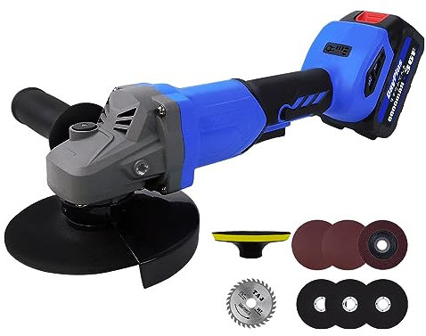 Smerigliatrice Angolare Brushless a Batteria 18V, con 1 batterie agli ioni di litio da 6,0Ah, Diametro Disco 115mm, Interruttore a Slitta, Prestazione Motore Fino a 10.000 g/min