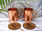 India House - Juego de copas Moscow Mule, 16 oz, juego de copas de cóctel, 100% cobre, vasos de cobre, regalo para fiestas (juego de 2 tazas de acabado liso de cobre puro (2 coaster, 2 pajas)