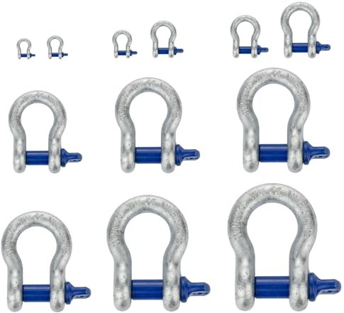 Hochfeste Schäkel mit Augbolzen - Feuerverzinkter Stahl - Tragfähigkeit von 0,33t bis 25t wählbar (6,5 Tonnen)