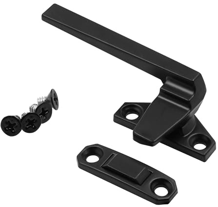 Prime-Line H 38208 Left-Handed, Matte Black, Casement Locking Handle with Offset Base (Single Pack)