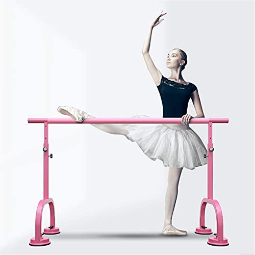 Tragbare Ballettstange mit Einer Stange, freistehende Stretch-Tanzstange für Zuhause oder Studio mit Saugnapfbasis (Farbe: Rosa, Größe: 2 m) (Rosa 2 m)