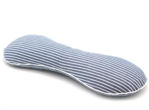 EDMILE Buchweizenkissen, Nackenstützkissen, Buchweizenschalen, kühlendes Lendenwirbelstützkissen, verstellbare Festigkeit, ergonomisches Design mit waschbarem Bezug, Blau, 48,3 x 17,8 cm