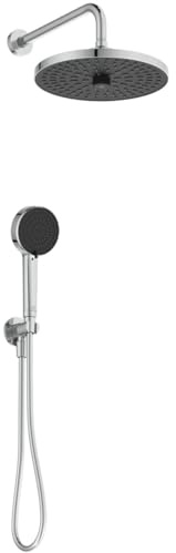 Ideal Standard BD827AA Idealrain Armaturen-Paket Komplett-Set Duschset, Regenbrause Duschbrause Duschkopf Handbrause, Wassersparend, Chrom