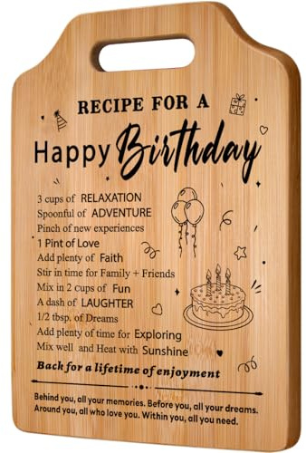 Gleevara Birthday Gifts for Women, Natural Bamboo Chopping Board Birthday Gift for Her, Unique Birthday Gift for Women Friends