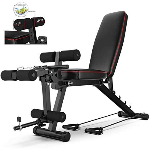 CAFIEDR Klappbarer Hantelhocker, Beinstrecker und Beinbeuger, verstellbare, klappbare Hantelbank, Gewichtheberbank, Sit-Up-Bank, Fitnessstudio für das Heimtraining, maximale Belastung 200 kg