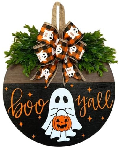 Halloween-willkommensschild, Geister, Kürbisse, Holzschild, haustürschild, Wandkunst, Party-Dekoration Für Heimdekoration