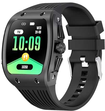 BRIBEJAT Orologio Smartwatch Uomo con Risposta Chiamate, 1.76 Smartwatch con AI Funzione, 123+ Sportive Smart Watch con Contapassi/Sonno, Impermeabile IP68 Fitness Tracker per Android iOS, Nero