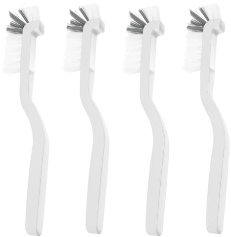 4Pcs Cleaning Brushes, Small Scrub Brush for Household Use with Handle, Cleaner Brushes Set for Sink Bathroom, Kitchen, Grout, Washing Machine, Dish, Window Track