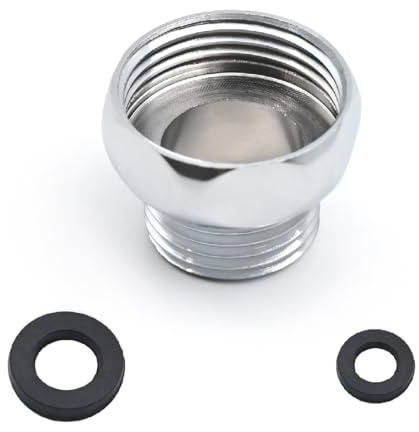 Brauseschlauchverbinder Wasserhahnadapter Wasserhahnadapter Kit G3/4 Buchse auf G1/2 Buchse Schlauchverbinder Chrom mit Weichring Verchromte Messingarmatur für Brauseschlauch und Wasserhahnanschlüsse