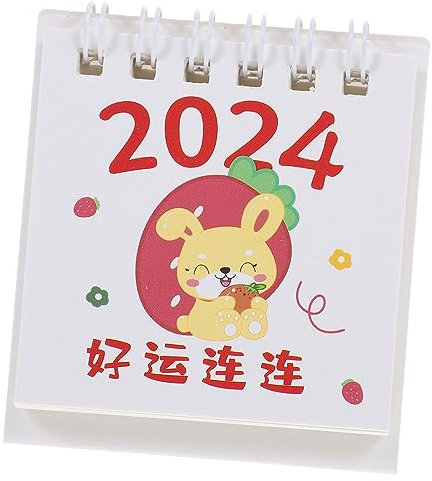 STOBOK Büro-Monatskalender Tischkalender 2024 Monatskalender für den täglichen Gebrauch Heimbüro Stand bürodeko büro dekoration dekorativer Tischkalender Kalenderschreibtisch Papier Weiß
