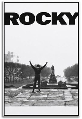AYERWAENN Rocky Poster, ästhetische Wandkunst, Leinwand, Vintage-Poster, dekoratives Gemälde, Wohnzimmer, Schlafzimmer, Dekoration, 30 x 45 cm, ungerahmter Stil