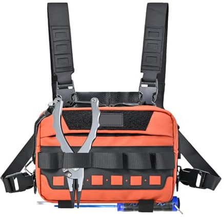 Pack Poitrine Pêche Mouche Gilet Poches Pêche | Sac Poitrine Sport Plein Air Sac De Jogging Pour Femmes, Adapté Activités De Camping, Chasse, Randonnée, Cyclisme Et