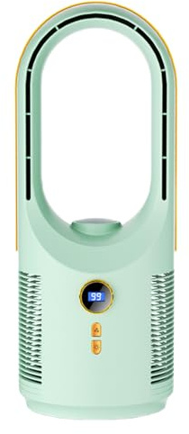 Generico Ventilateur de table sans pales, ventilateur sans pales 5 vitesses silencieux pour bureau | rechargeable USB 1800 mAh avec lumière de nuit pour bureau, chambre à coucher, maison extérieure