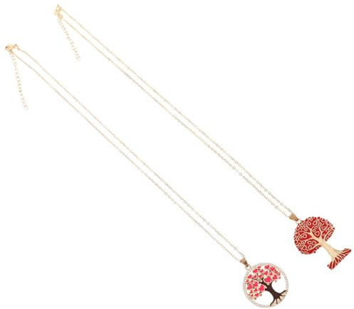 Hemobllo 2pezzi Collana Lunga Con Ciondolo Albero Della Vita in Metallo Collana Girocollo Da Donna Gioielli Per Collo Per Ragazze Design Tradizionale Per Look Formale o Casual